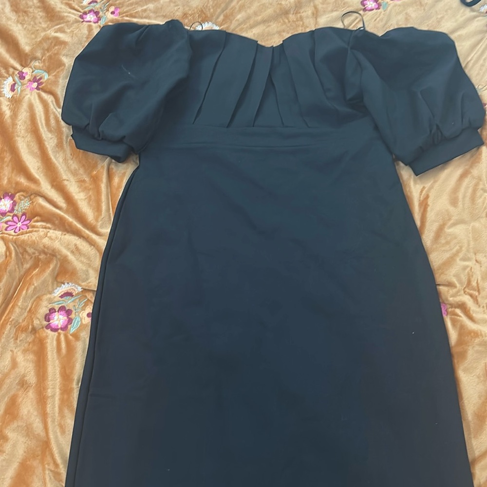 Maxi black off the shoulder dress in black